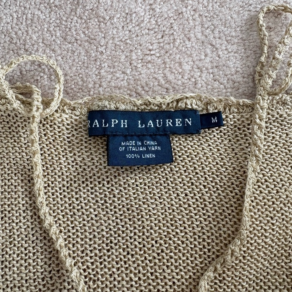 Ralph Lauren Crochet Knit Beige Maxi Slip Dress - Picture 5 of 7